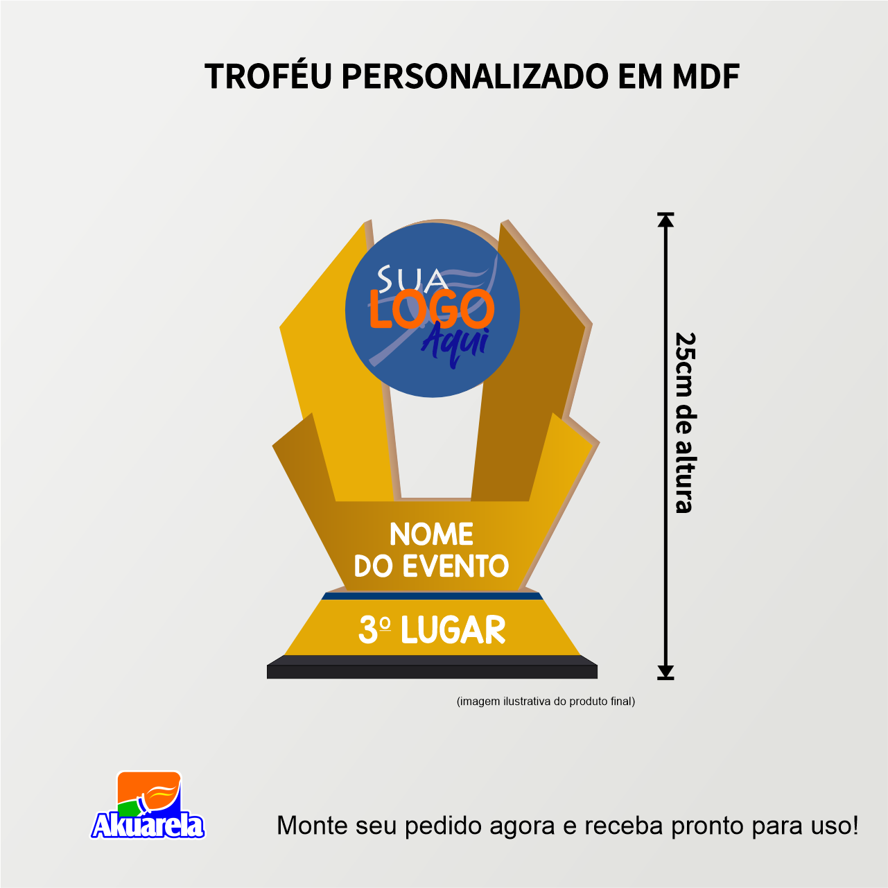 Troféu Personalizado em MDF - Ideal para Premiações e Eventos