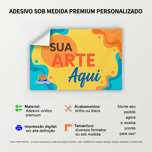 Adesivo Vinil Premium Personalizado - Brilho ou Fosco - Impressão Digital por cm² (centímetro quadrado)