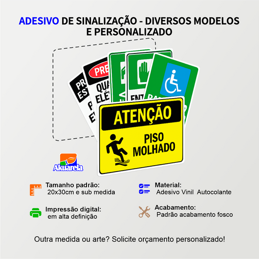 Adesivo Autocolante Vinílico da Placa de Sinalização com Impressão Digital