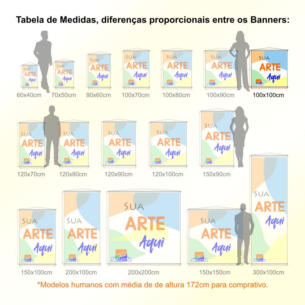 Banner em Lona Premium 280g Personalizado - Trama 1000x1000 com Bastão e Corda