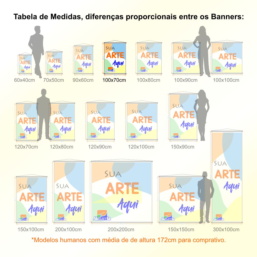 Banner em Lona Premium 280g Personalizado - Trama 1000x1000 com Bastão e Corda