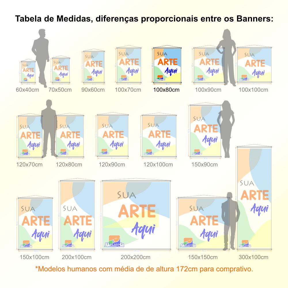 Banner em Lona Premium 280g Personalizado - Trama 1000x1000 com Bastão e Corda