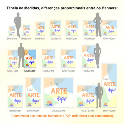 Banner em Lona Premium 280g Personalizado - Trama 1000x1000 com Bastão e Corda