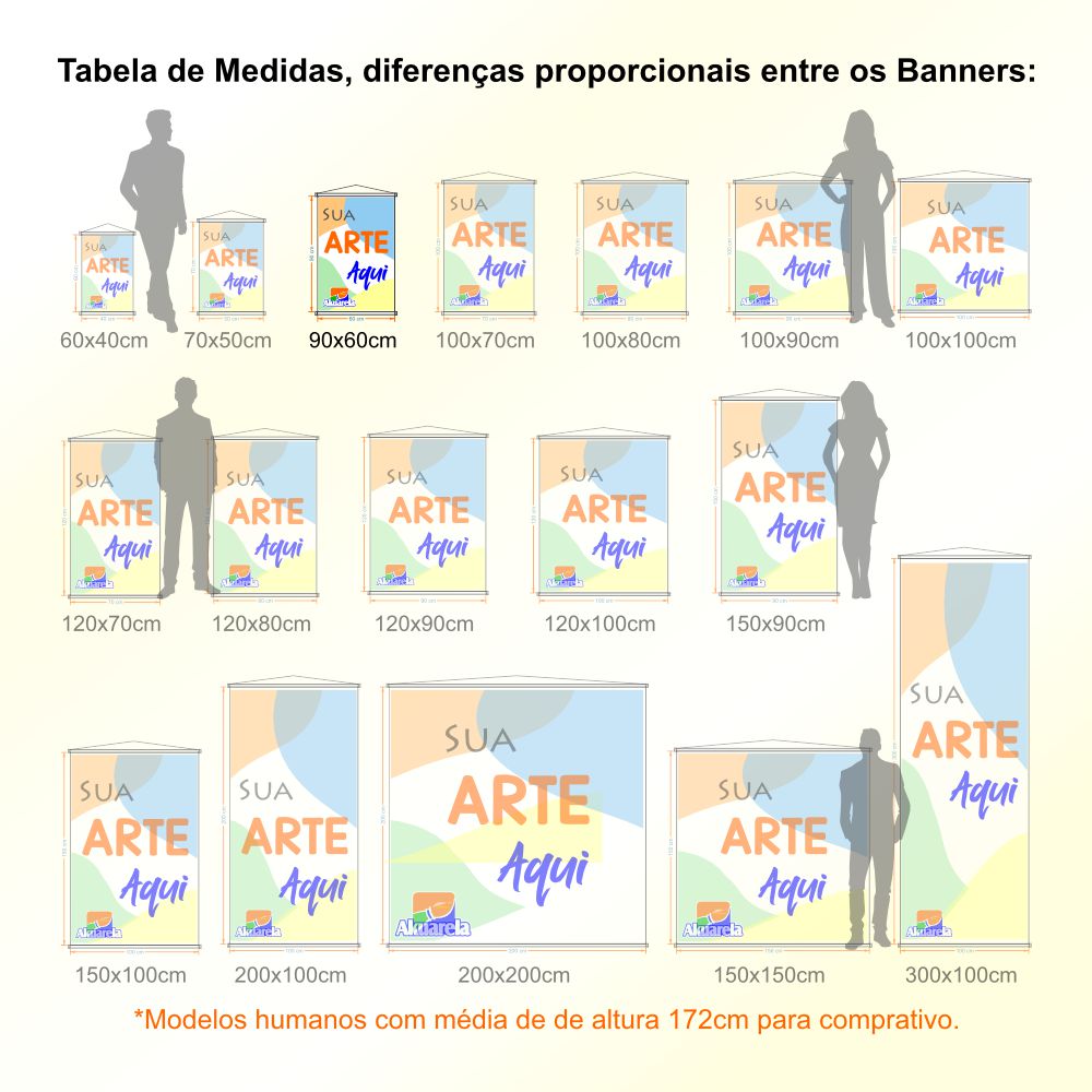Banner em Lona Premium 280g Personalizado - Trama 1000x1000 com Bastão e Corda