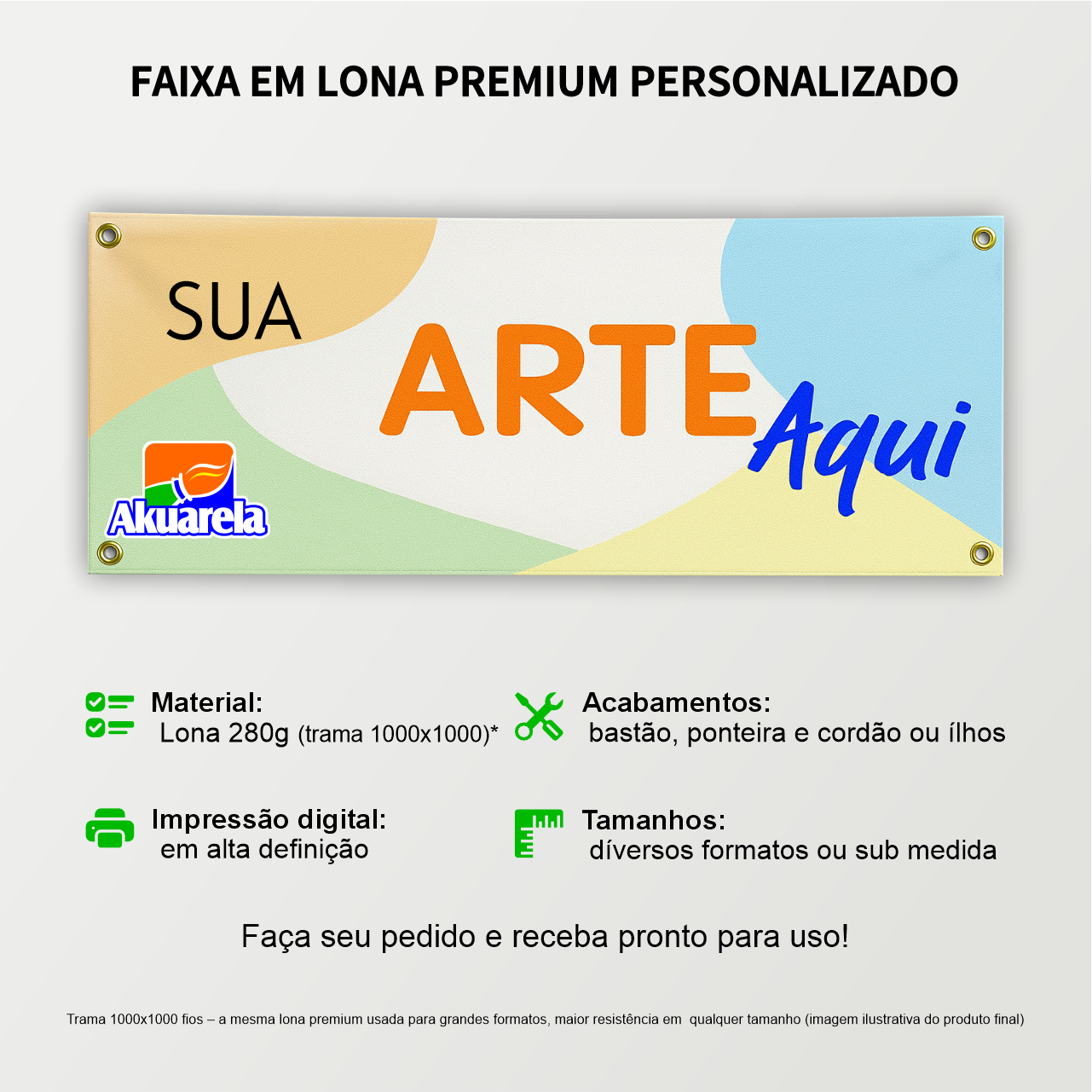 Faixa Impressa Personalizada em Lona - Divulgue sua Marca, Evento ou Promoção