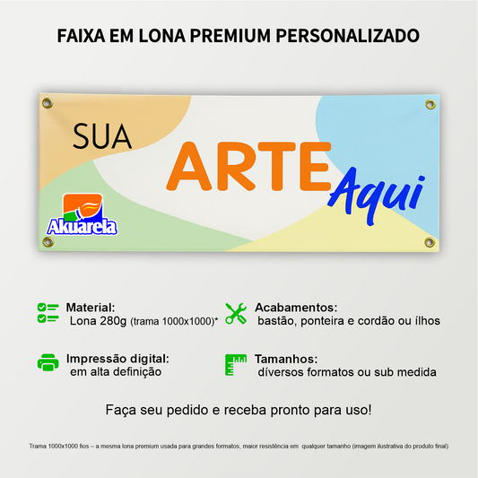 Faixa Impressa Personalizada em Lona - Divulgue sua Marca, Evento ou Promoção