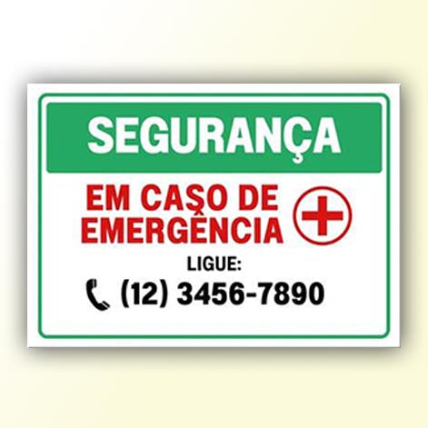 Placa de Sinalização em PS e Impressão Digital - Sinalização Modelos ou Personalizado