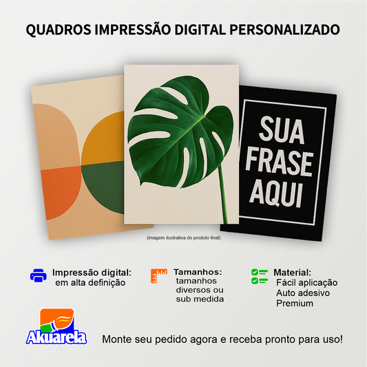 Quadro Personalizado com Impressão Digital - Sua Arte ou Foto na Parede