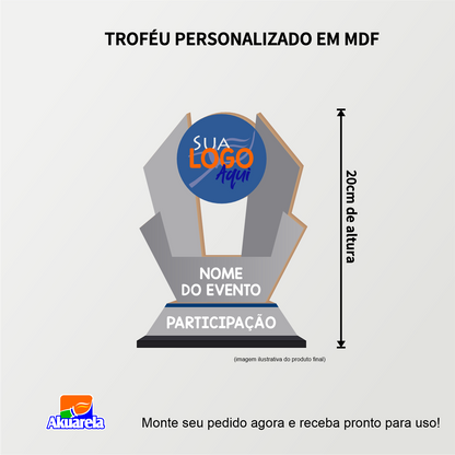 Troféu Personalizado em MDF - Ideal para Premiações e Eventos