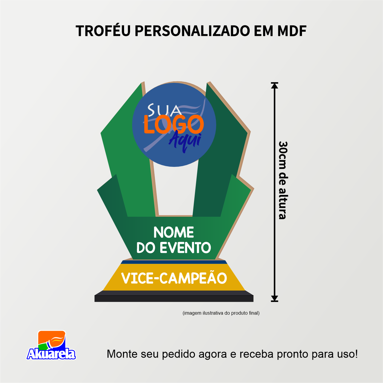 Troféu Personalizado em MDF - Ideal para Premiações e Eventos