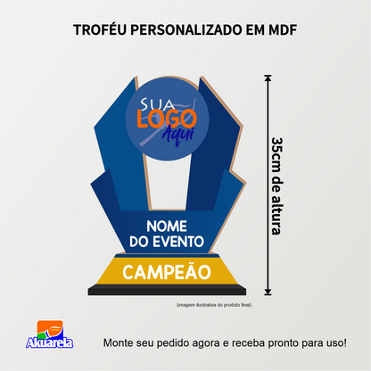 Troféu Personalizado em MDF - Ideal para Premiações e Eventos