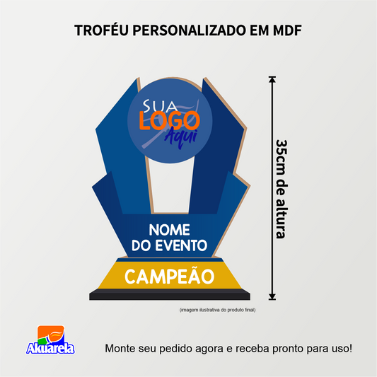 Troféu Personalizado em MDF - Ideal para Premiações e Eventos